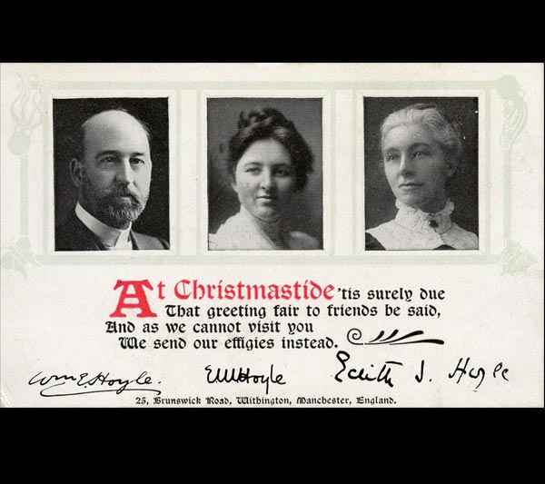 A Christmas card from William Evens Hoyle, the first director of Amgueddfa Cymru, 1909-1926.