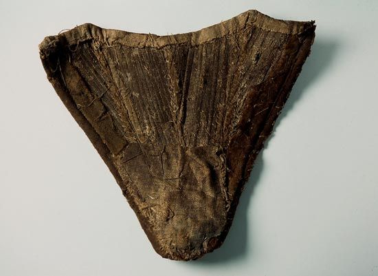 A fragment of a mid-18th century corset found in a wall during restoration work to a thatched cottage in Pontarddulias