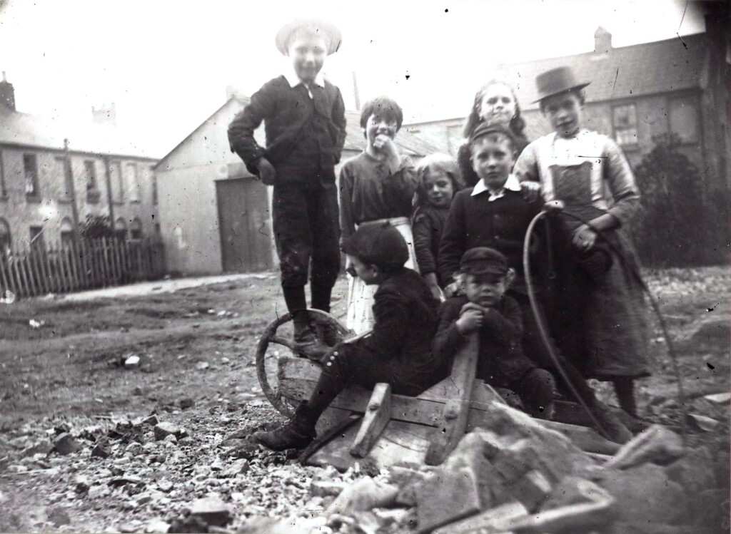 Children playing in Cardiff, c1892