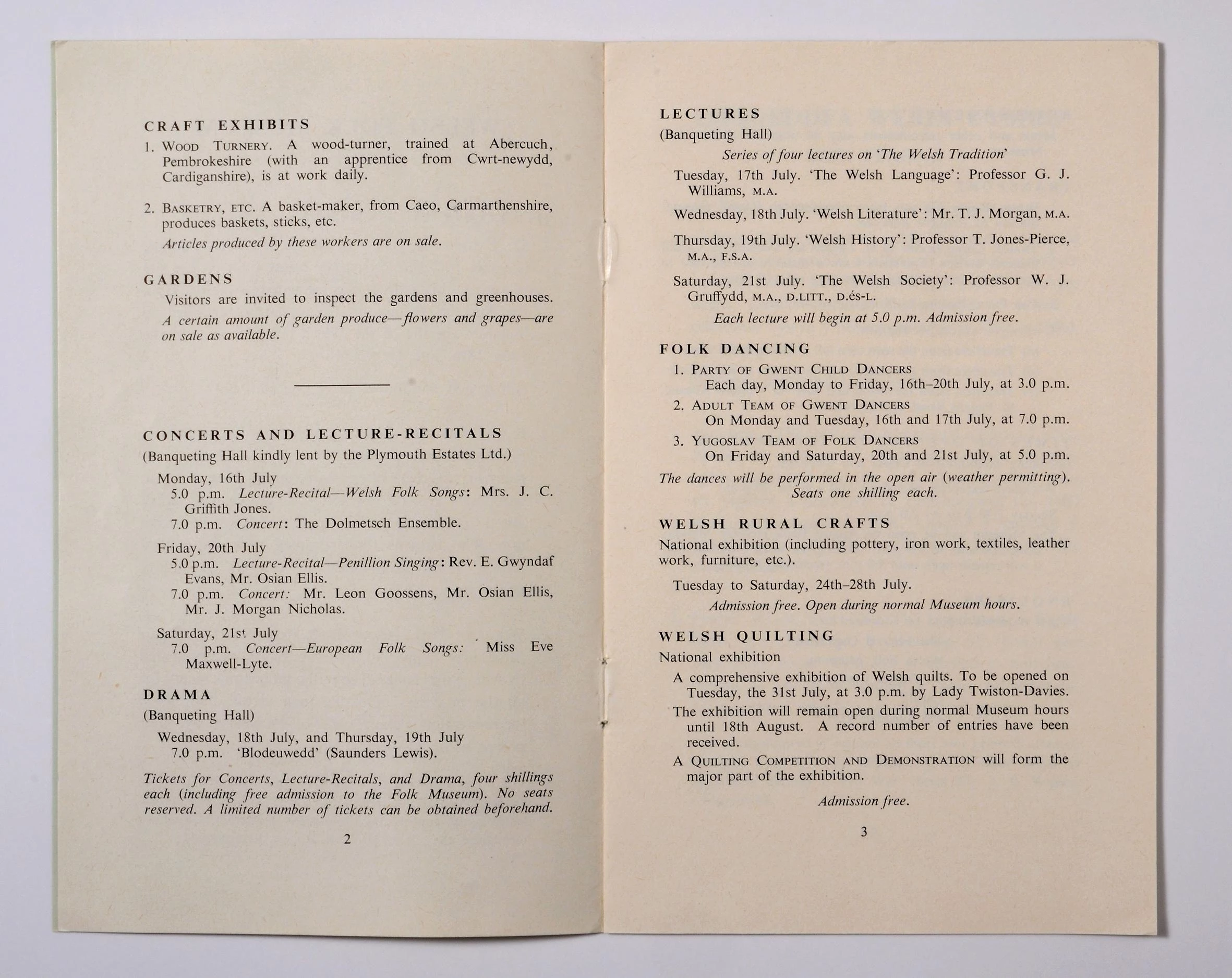 Exhibition programme