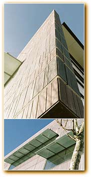 Two external shots of the museum building