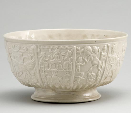 Slop bowl, Staffordshire, 1740s