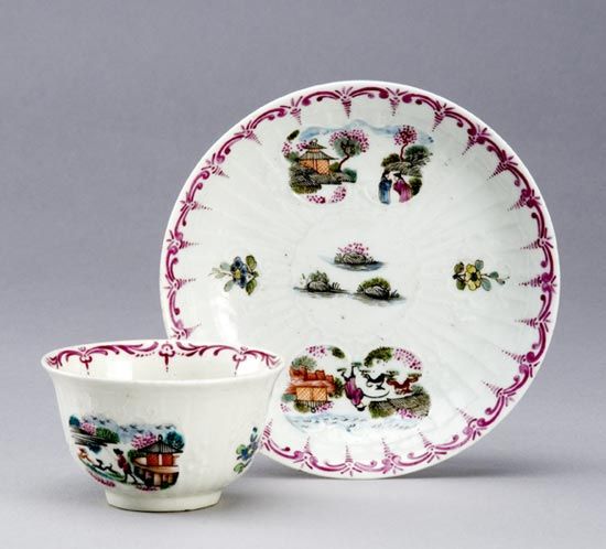 Chinese tea bowl and saucer, c. 1760-70