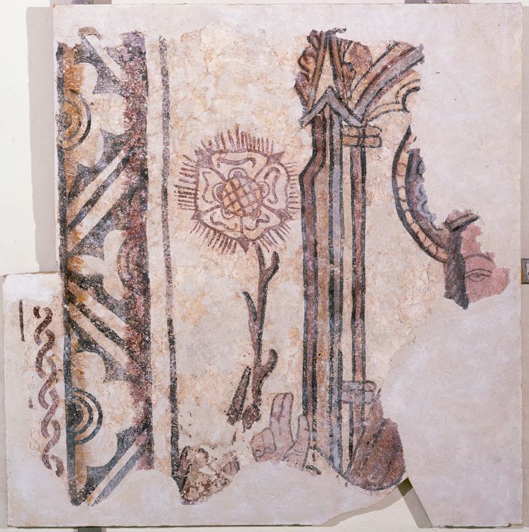 Mural fragment - rose and throne