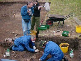 The 'Meet the Ancestors' TV team record the event.