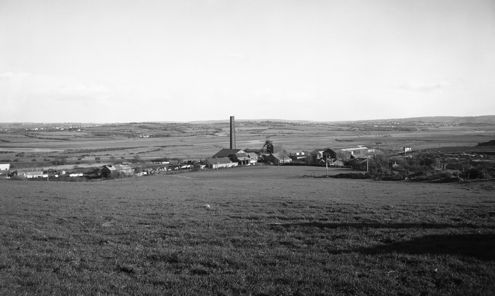 Morlais Colliery, general view  looking east across the River Llwchwr, 1978.
