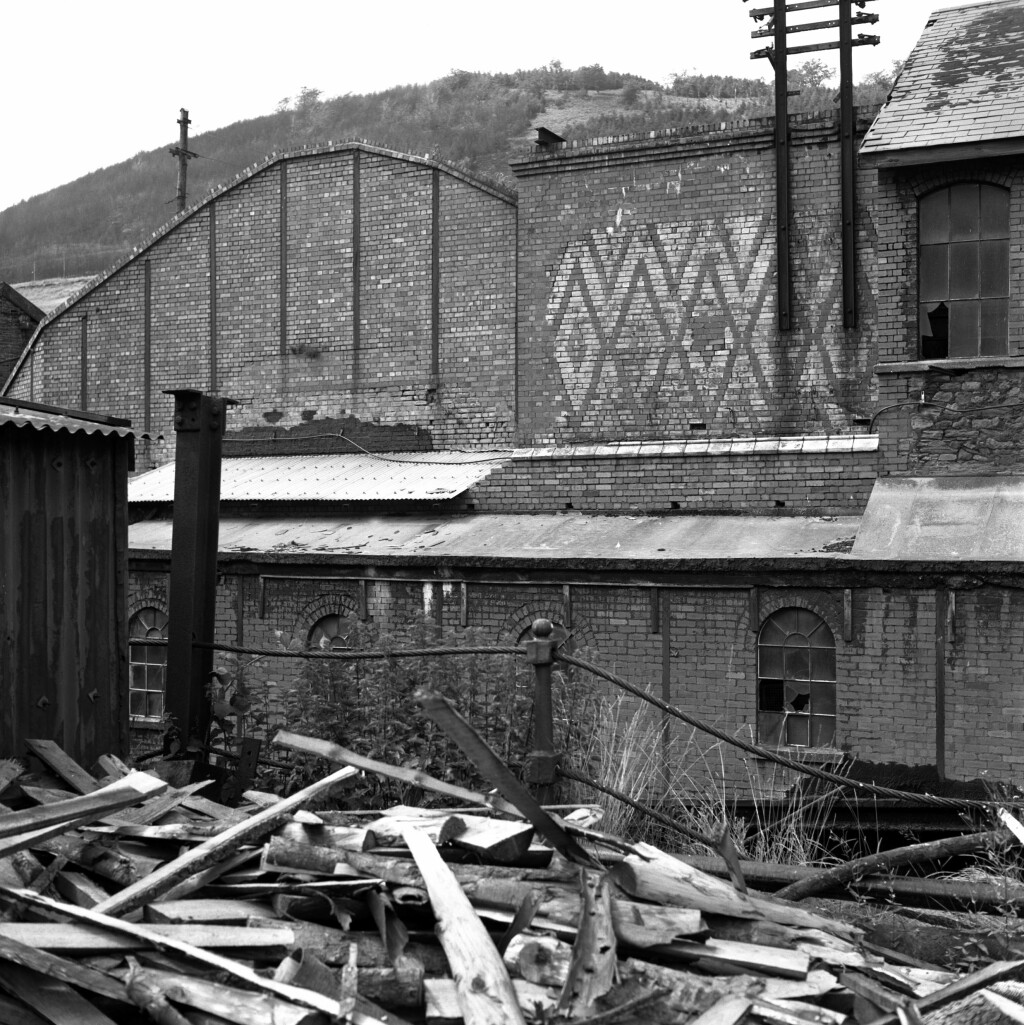 Cwmtillery Colliery, decorative brickwork on ventilation fan building, 1980