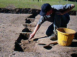 The undated ditch in Mark's trench.