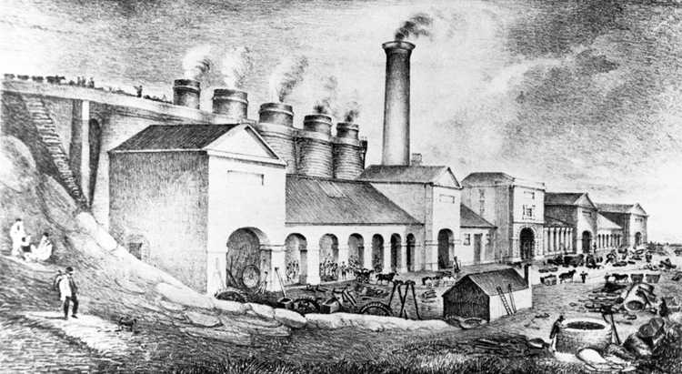 Abersychan Ironworks shown here in 1866 was bought by the Ebbw Vale Company in 1852. 