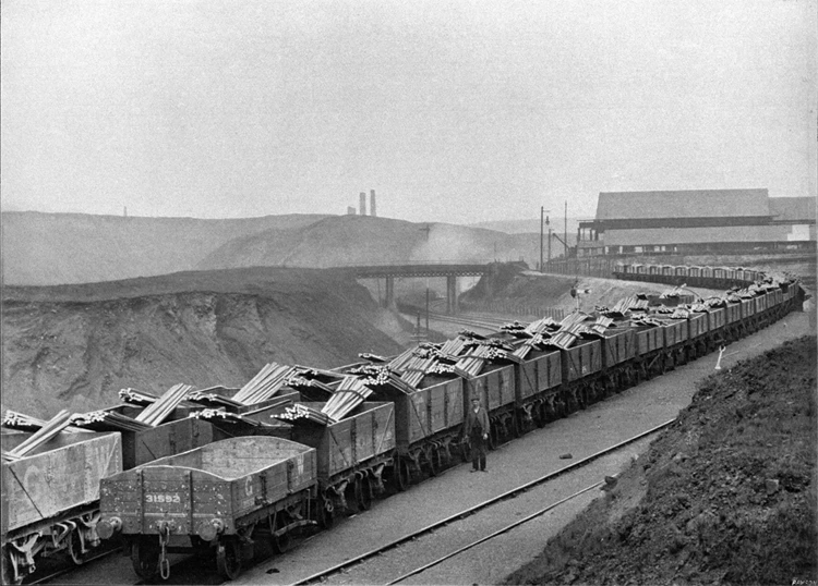 Ten hours output of steel billets from the Bessemer Steel Works. 