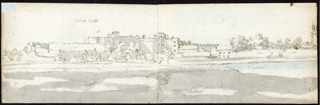 <em>Cardiff</em> (1678) Francis Place. Double-page sketch 1