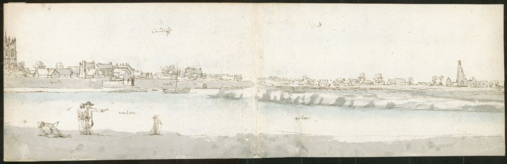 <em>Cardiff</em> (1678) Francis Place. Double-page sketch 2