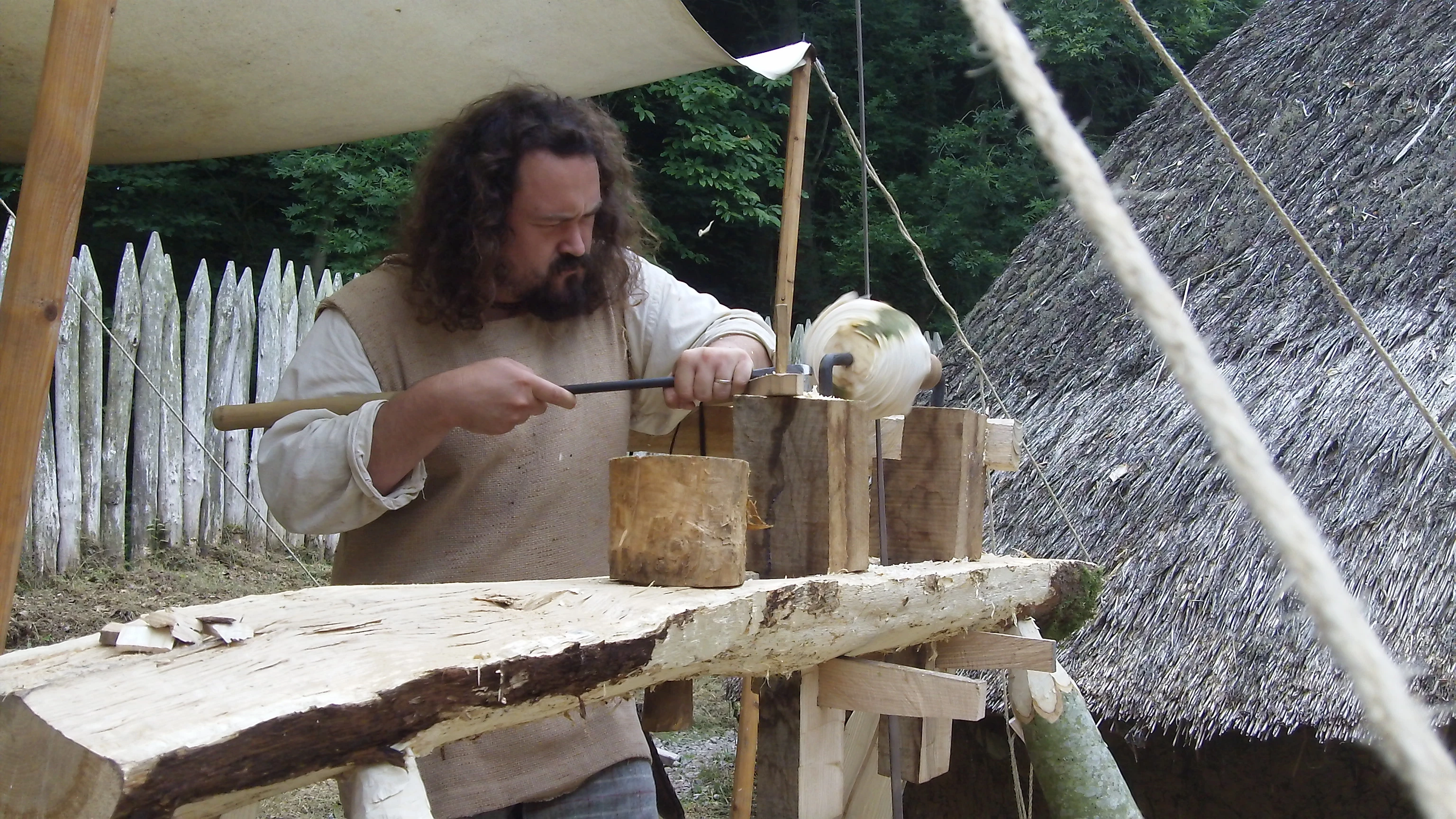 Ian Daniel having a go with a lathe