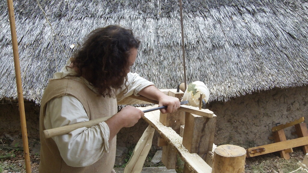 Ian making a wooden bowl