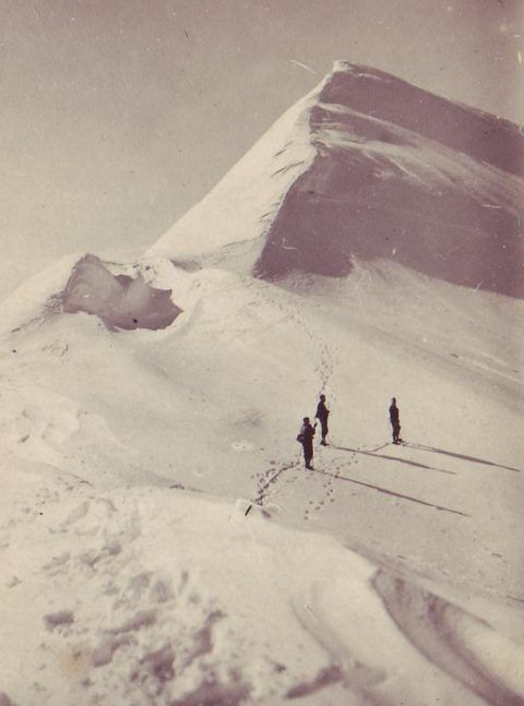 Dilwyn John (on right) on John Peaks (415 metres), named after him on Powell Island, South Orkney Islands, 1933. 