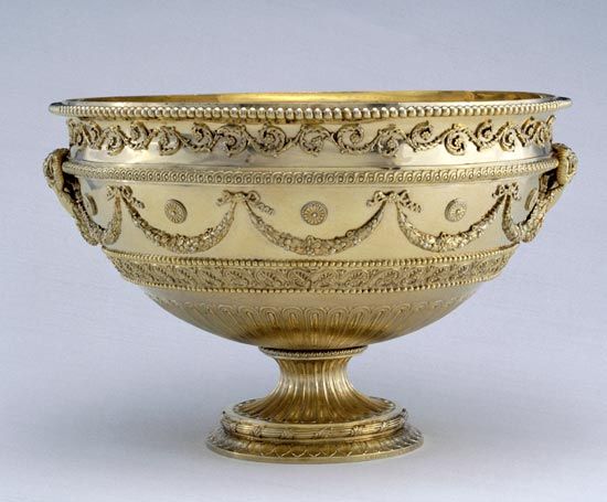 Silver gilt punch bowl 1771-2