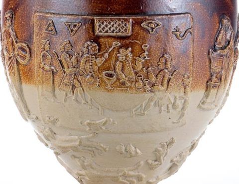 Large salt-glazed stoneware goblet
