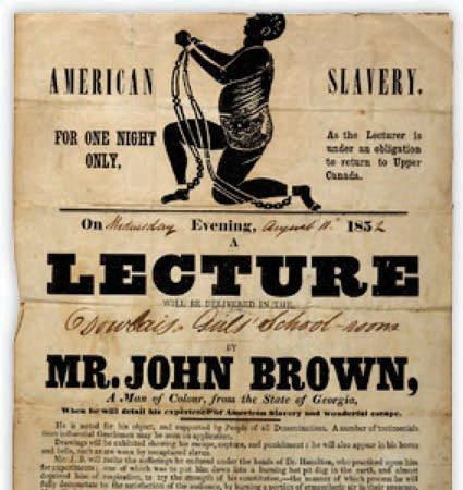 This poster was produced for a lecture tour by a freed slave campaigning for abolition in the United States of America.