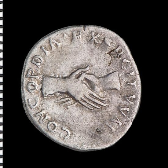 Fides publica on Hadrian's coin (Photo