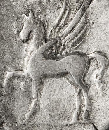 Detail of Pagasus from one of the Roman denarii