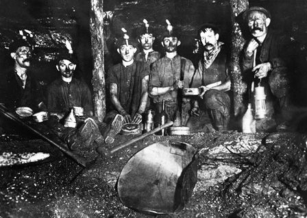 Miners Underground at Resolven Colliery