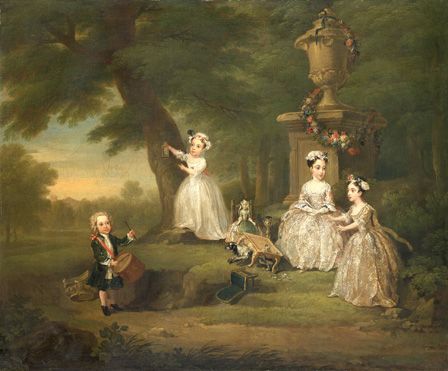 A Children's Tea Party, 1730 (oil on canvas)