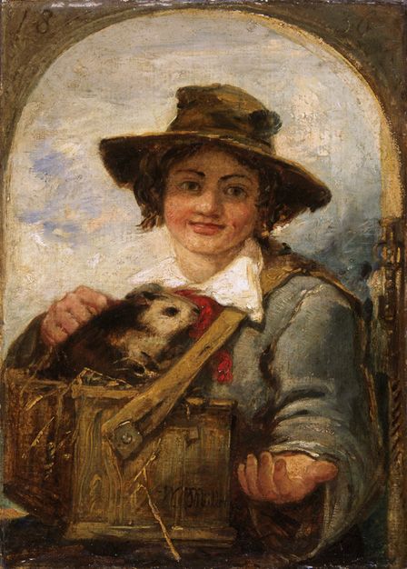 Italian boy with a guinea pig, 1836 (oil on canvas)