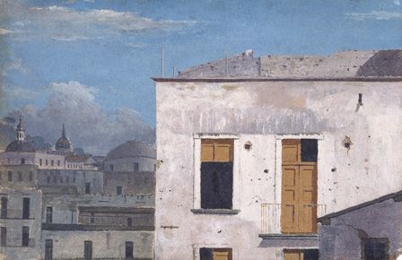 Buildings in Naples, 1782 (oil on paper) 