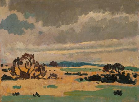 French Landscape (oil on panel)