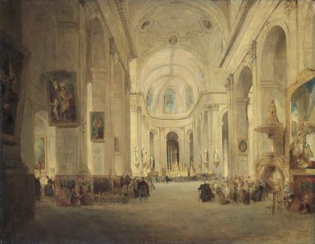 Interior of St. Sulpice, Paris, 1834, (oil on canvas)