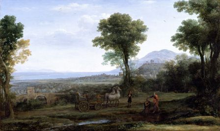 Landscape with St Philip Baptising the Eunuch, 1678 (oil on canvas)