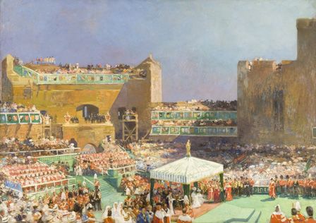 Investiture of the Prince of Wales at Caernarvon, 1912 (oil on canvas)