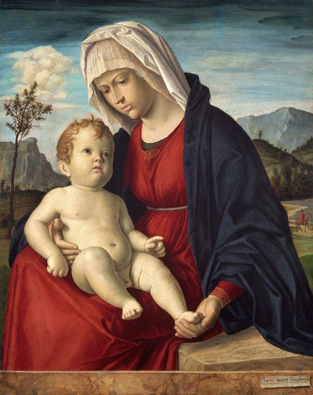 Virgin and Child (oil on board)
