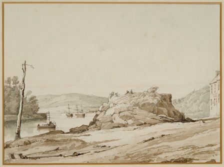Briton Ferry (sepia wash and pencil on paper)