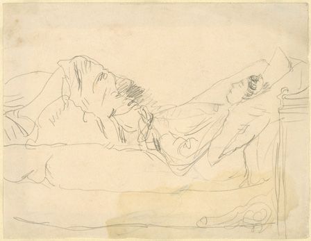 Girl Lying on a bed (pencil on paper)