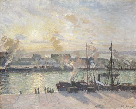 Sunset, The Port of Rouen (Steamboats) 1898 (oil on canvas)