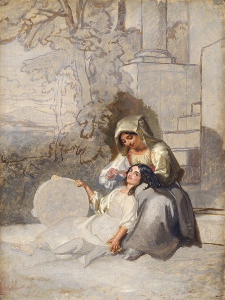 Italian peasants (oil on canvas)