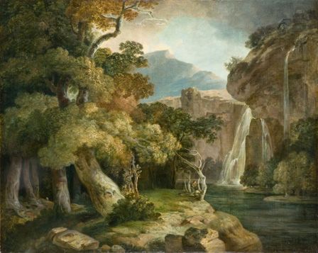 River at Penegoes (oil on canvas)