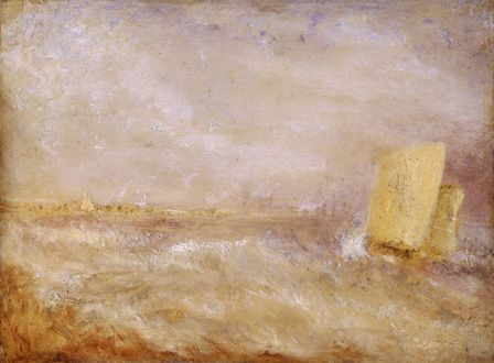 A Sailing Boat off Deal, c.1835 (oil on millboard)
