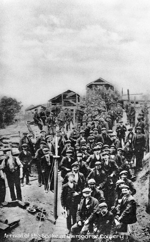 Arrival of the Spake, Cwmgors Colliery (b/w photo)
