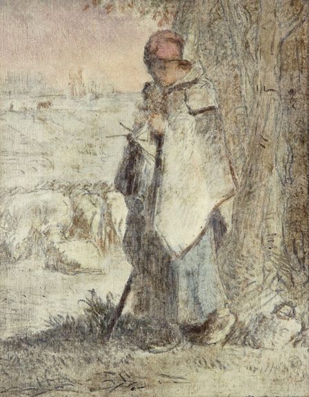 Shepherdess knitting