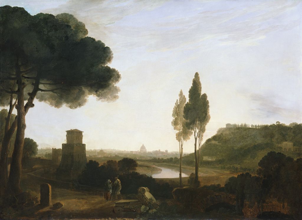 Rome and the Ponte Molle, 1754 (oil on canvas)