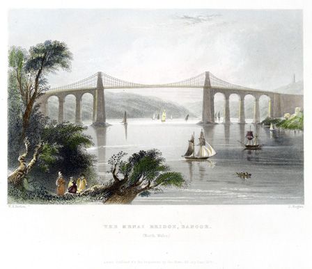 The Menai Bridge, Bangor. (North Wales)