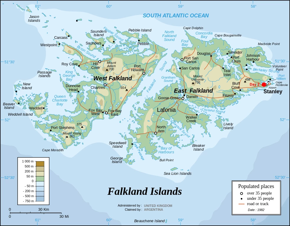 Falkland Island map
