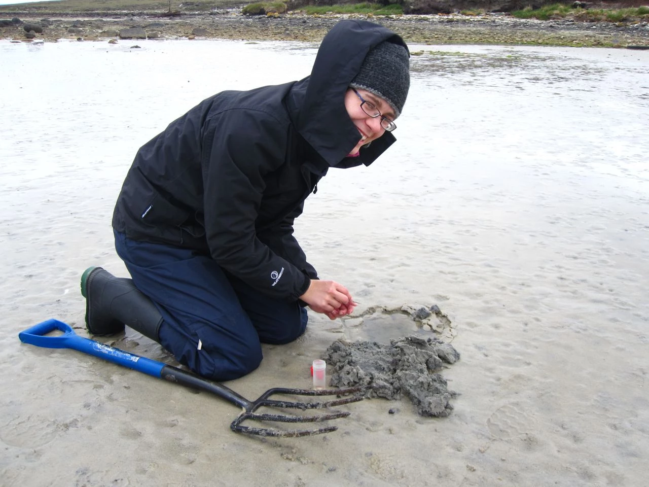 Freya searching for worms