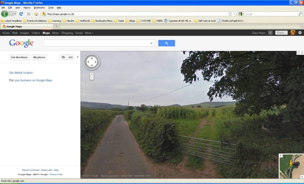 Google streetview screengrab showing a field of tall crops