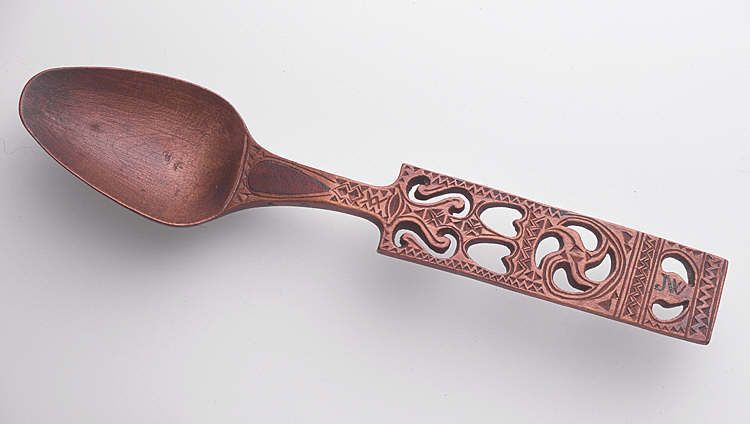 Lovespoon, with hearts and other geometrical designs