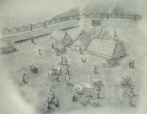 Reconstruction drawing of site