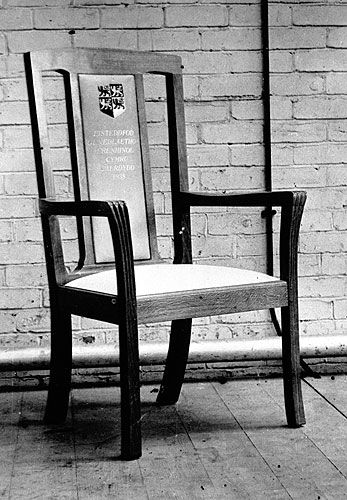 The Cardiff National Eisteddfod Chair, 1938 from the Bryn-mawr Settlement Factory.