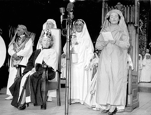 The Crowning of Dilys Cadwaladr at the Rhyl National Eisteddfod, 1953. 